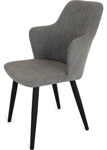 Обеденный стул Йорк, ноги черные круглые XXL (R38)/велюр T180 Светло-серый в Магадане