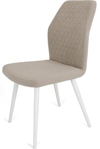Обеденный стул Кубика Кальяри, ноги белые круглые XL (R32)/велюр T170 Бежевый в Магадане