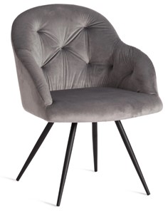 Обеденный стул LIVORNO (mod.1602) 67х57х82 серый вельвет арт.19060 в Магадане