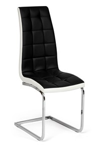 Обеденный стул MARCONI (mod.37) 57х43х106 хром/черный/белый (окантовка) в Магадане