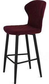 Обеденный стул Марио барный(Бордо Т175/ноги черные) в Магадане - предосмотр
