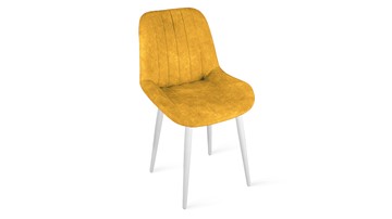 Обеденный стул Марвел Исп. 2 К1С (Белый матовый/Микровелюр Wellmart Yellow) в Магадане - предосмотр