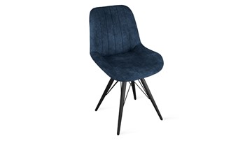 Кухонный стул Марвел Исп. 2 К3 (Черный муар/Микровелюр Wellmart Blue) в Магадане - предосмотр