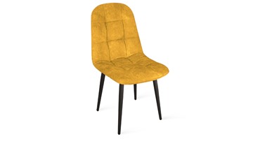 Кухонный стул Райс К1С (Черный муар/Микровелюр Wellmart Yellow) в Магадане