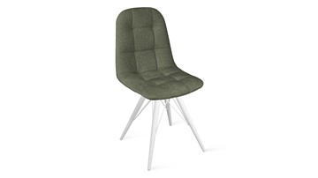 Обеденный стул Райс К3 (Белый матовый/Микровелюр Jercy Deep Green) в Магадане