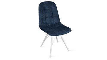 Обеденный стул Райс К3 (Белый матовый/Микровелюр Wellmart Blue) в Магадане