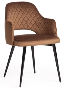 Обеденный стул VALKYRIA (mod. 711) 55х55х80 коричневый barkhat 11/черный арт.15342 в Магадане - предосмотр