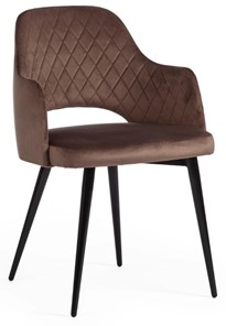 Обеденный стул VALKYRIA (mod. 711) 55х55х80 коричневый barkhat 12/черный арт.19001 в Магадане - предосмотр