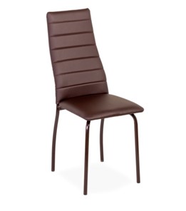 Обеденный стул Волна, прошивка горизонтально, каркас металл коричневый, экотекс шоколад в Магадане