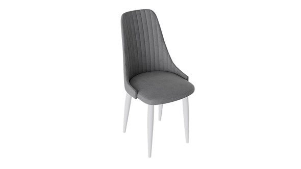 Обеденный стул Франк (конус) исп2 (Белый матовый/Микровелюр Серый) в Магадане - изображение