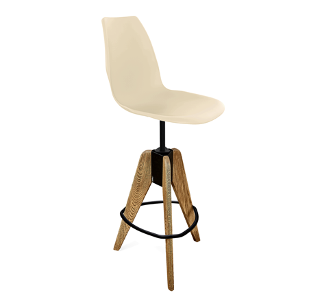 Барный стул SHT-ST29/S92 (бежевый ral1013/брашированный коричневый/черный муар) в Магадане - изображение