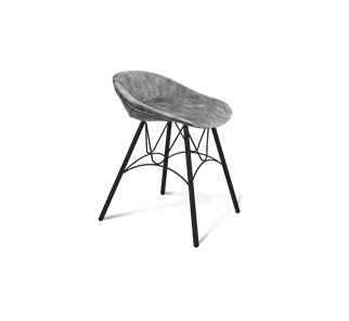 Обеденный стул SHT-ST19-SF1 / SHT-S100 (дымный/черный муар) в Магадане