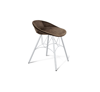 Обеденный стул SHT-ST19-SF1 / SHT-S100 (кофейный трюфель/хром лак) в Магадане - предосмотр