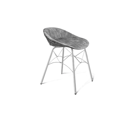 Обеденный стул SHT-ST19-SF1 / SHT-S107 (дымный/хром лак) в Магадане - изображение