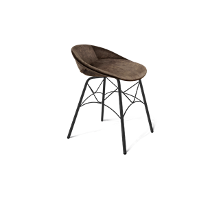 Обеденный стул SHT-ST19-SF1 / SHT-S107 (кофейный трюфель/черный муар) в Магадане
