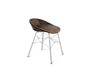 Обеденный стул SHT-ST19-SF1 / SHT-S107 (кофейный трюфель/хром лак) в Магадане