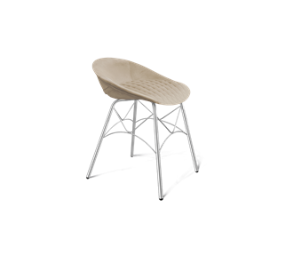 Обеденный стул SHT-ST19-SF1 / SHT-S107 (ванильный крем/хром лак) в Магадане