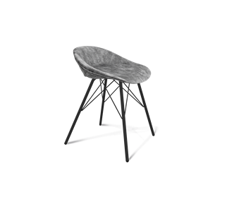 Обеденный стул SHT-ST19-SF1 / SHT-S37 (дымный/черный муар) в Магадане