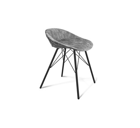 Обеденный стул SHT-ST19-SF1 / SHT-S37 (дымный/черный муар) в Магадане - изображение