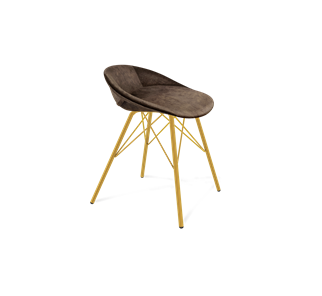 Обеденный стул SHT-ST19-SF1 / SHT-S37 (кофейный трюфель/золото) в Магадане - предосмотр