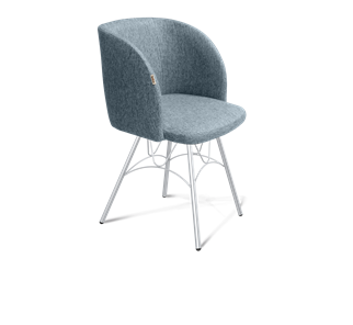 Обеденный стул SHT-ST33 / SHT-S100 (синий лед/хром лак) в Магадане