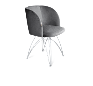 Обеденный стул SHT-ST33 / SHT-S112 (угольно-серый/хром лак) в Магадане