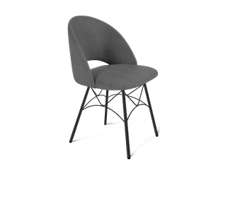 Обеденный стул SHT-ST34 / SHT-S107 (платиново-серый/черный муар) в Магадане