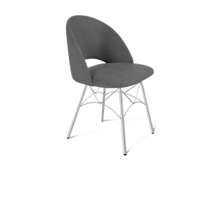 Обеденный стул SHT-ST34 / SHT-S107 (платиново-серый/хром лак) в Магадане