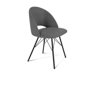 Обеденный стул SHT-ST34 / SHT-S37 (платиново-серый/черный муар) в Магадане