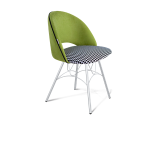 Обеденный стул SHT-ST34-3 / SHT-S100 (оливковый/гусиная лапка/хром лак) в Магадане
