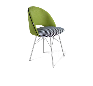 Обеденный стул SHT-ST34-3 / SHT-S64 (оливковый/гусиная лапка/хром лак) в Магадане - предосмотр