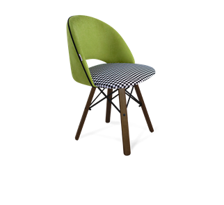 Обеденный стул SHT-ST34-3 / SHT-S70 (оливковый/гусиная лапка/темный орех/черный муар) в Магадане