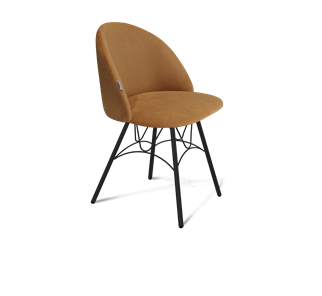 Обеденный стул SHT-ST35 / SHT-S100 (горчичный/черный муар) в Магадане - предосмотр