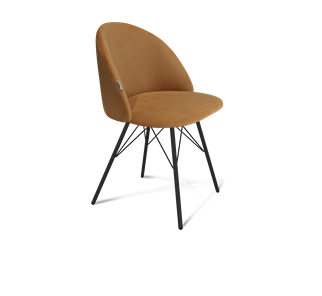 Обеденный стул SHT-ST35 / SHT-S37 (горчичный/черный муар) в Магадане