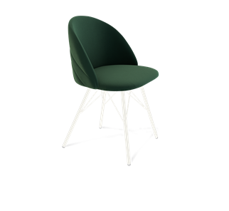 Обеденный стул SHT-ST35-2 / SHT-S37 (лиственно-зеленый/белый муар) в Магадане