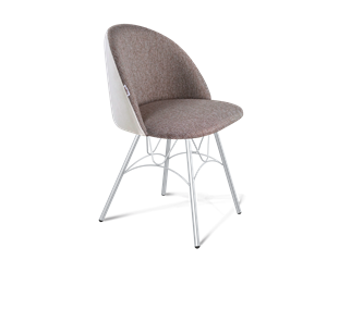 Обеденный стул SHT-ST35-3 / SHT-S100 (тростниковый сахар/зефирный/хром лак) в Магадане - предосмотр