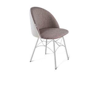 Обеденный стул SHT-ST35-3 / SHT-S107 (тростниковый сахар/зефирный/хром лак) в Магадане