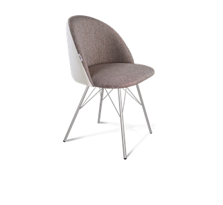 Обеденный стул SHT-ST35-3 / SHT-S37 (тростниковый сахар/зефирный/хром лак) в Магадане