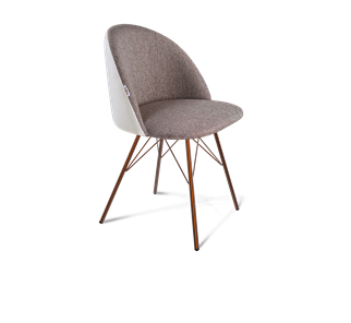 Обеденный стул SHT-ST35-3 / SHT-S37 (тростниковый сахар/зефирный/медный металлик) в Магадане
