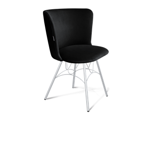 Обеденный стул SHT-ST36 / SHT-S100 (ночное затмение/хром лак) в Магадане