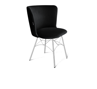 Обеденный стул SHT-ST36 / SHT-S107 (ночное затмение/хром лак) в Магадане