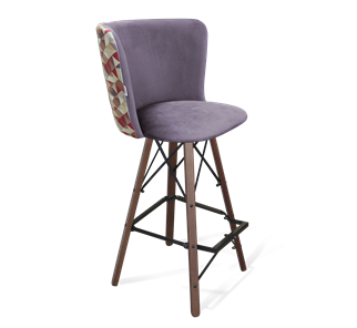 Барный стул SHT-ST36-4 / SHT-S80 (сумеречная орхидея/темный орех/черный) в Магадане