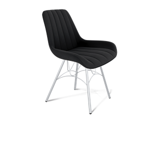 Обеденный стул SHT-ST37 / SHT-S100 (ночное затмение/хром лак) в Магадане