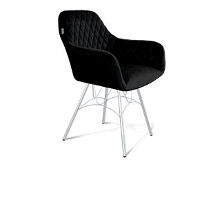 Обеденный стул SHT-ST38 / SHT-S100 (ночное затмение/хром лак) в Магадане