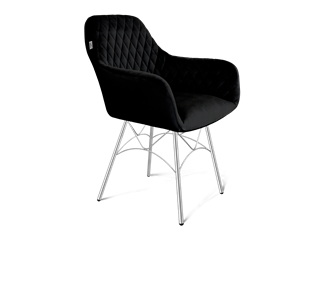 Обеденный стул SHT-ST38 / SHT-S107 (ночное затмение/хром лак) в Магадане