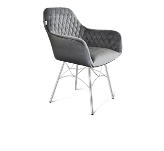 Обеденный стул SHT-ST38 / SHT-S107 (угольно-серый/хром лак) в Магадане