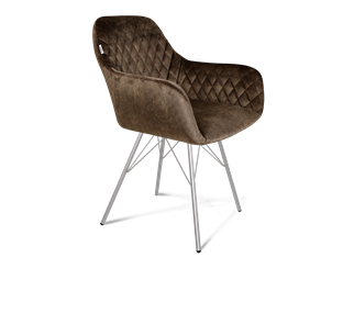 Обеденный стул SHT-ST38 / SHT-S37 (кофейный трюфель/хром лак) в Магадане