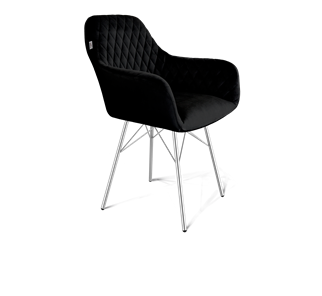 Обеденный стул SHT-ST38 / SHT-S64 (ночное затмение/хром лак) в Магадане