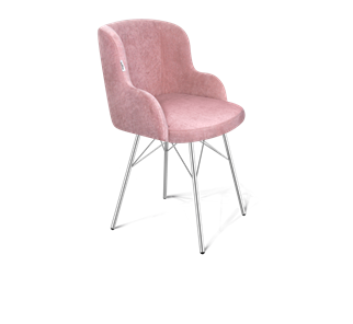 Обеденный стул SHT-ST39 / SHT-S64 (пыльная роза/хром лак) в Магадане