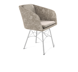 Обеденный стул SHT-ST43-1 / SHT-S107 (карамельный латте/хром лак) в Магадане